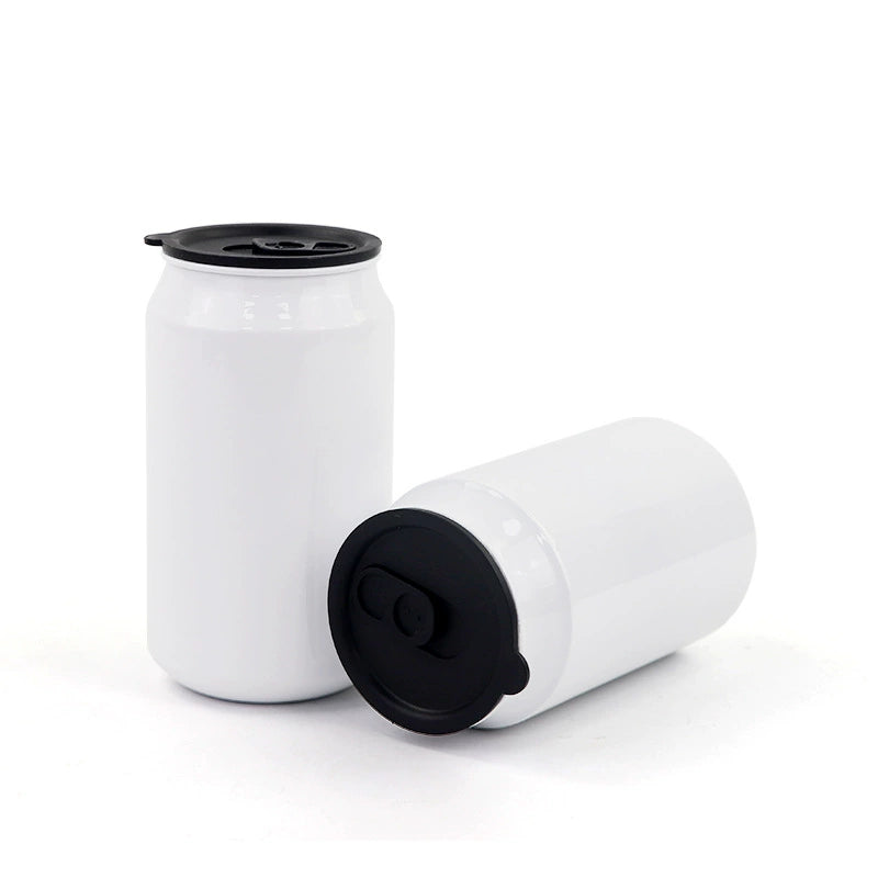Aluminum Can Water Bottle with Printed Logo Direct Drinking Sublimation-350ml可乐罐铝水壶