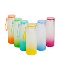 500ml Frosted Gradient Color Sublimation Drinkware Eco-Friendly Matte Glass Water Bottle-500ML渐变色玻璃杯