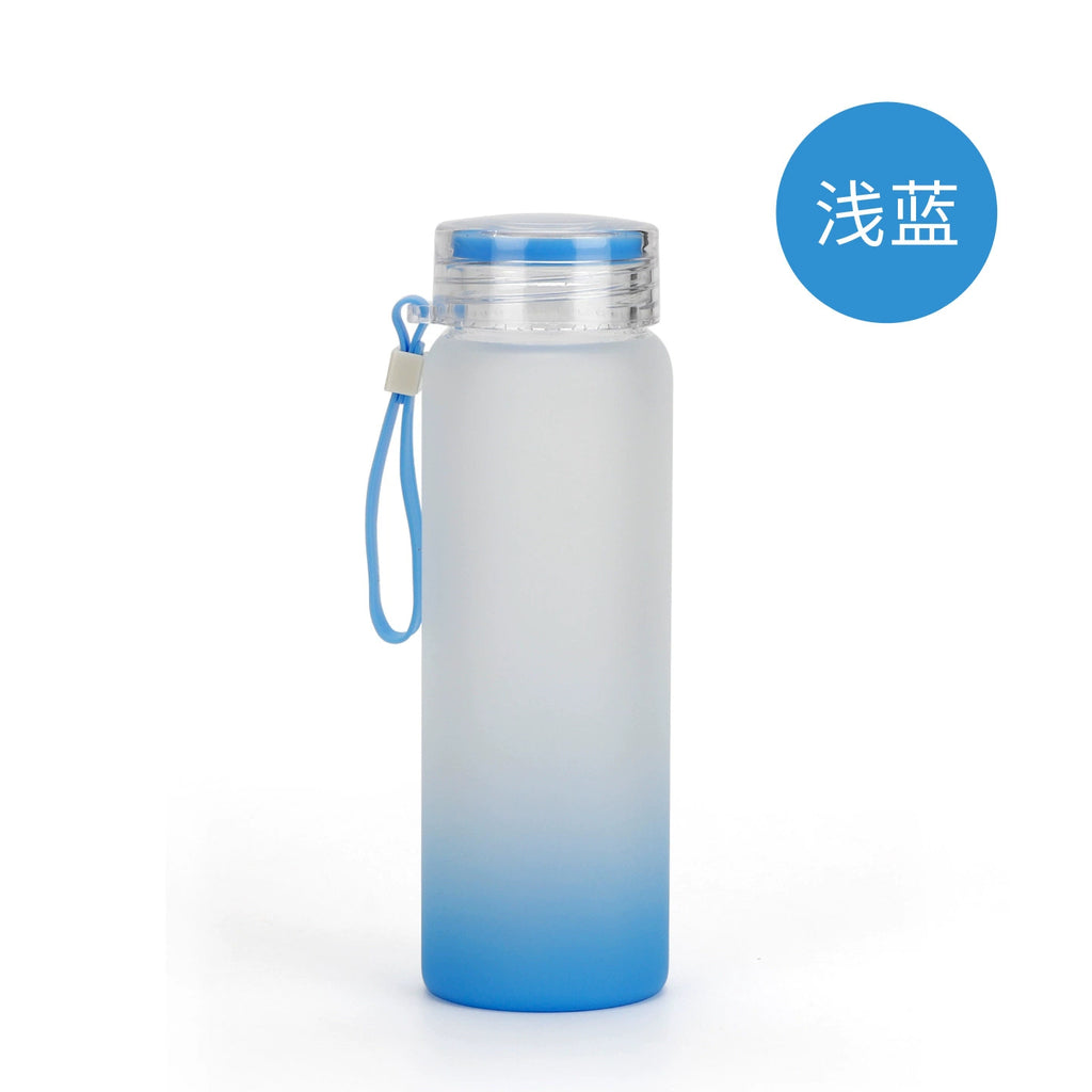 500ml Frosted Gradient Color Sublimation Drinkware Eco-Friendly Matte Glass Water Bottle-500ML渐变色玻璃杯