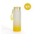 500ml Frosted Gradient Color Sublimation Drinkware Eco-Friendly Matte Glass Water Bottle-500ML渐变色玻璃杯