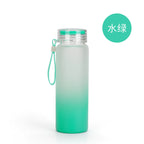 500ml Frosted Gradient Color Sublimation Drinkware Eco-Friendly Matte Glass Water Bottle-500ML渐变色玻璃杯