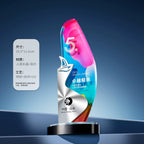 Creative Aluminum-Embedded Crystal Trophy Customized Crown Annual Meeting Recognition Awards Metal Medal Competition Team Souvenir-5-05款铝片水晶奖杯