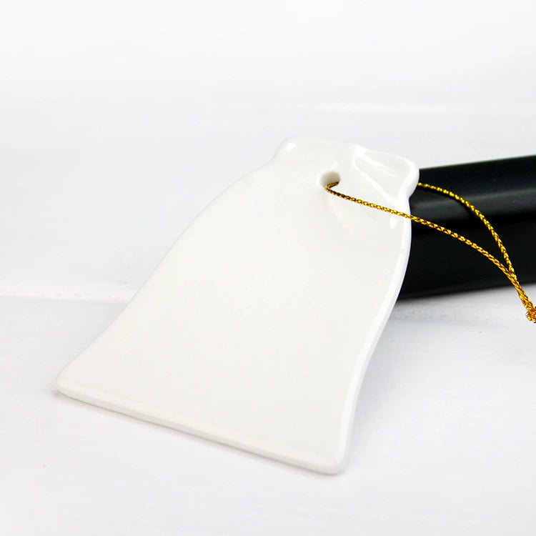 3 Inch Christmas Bell Ceramic Ornament Blank Holiday Hanging Decor-3寸圣诞铃陶瓷挂件