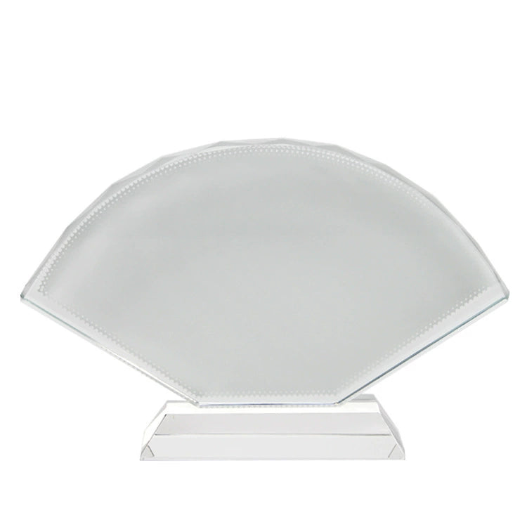 Fan Shaped Coated Crystal Elegant Fan Crystal for Award & Decoration-扇形涂层水晶