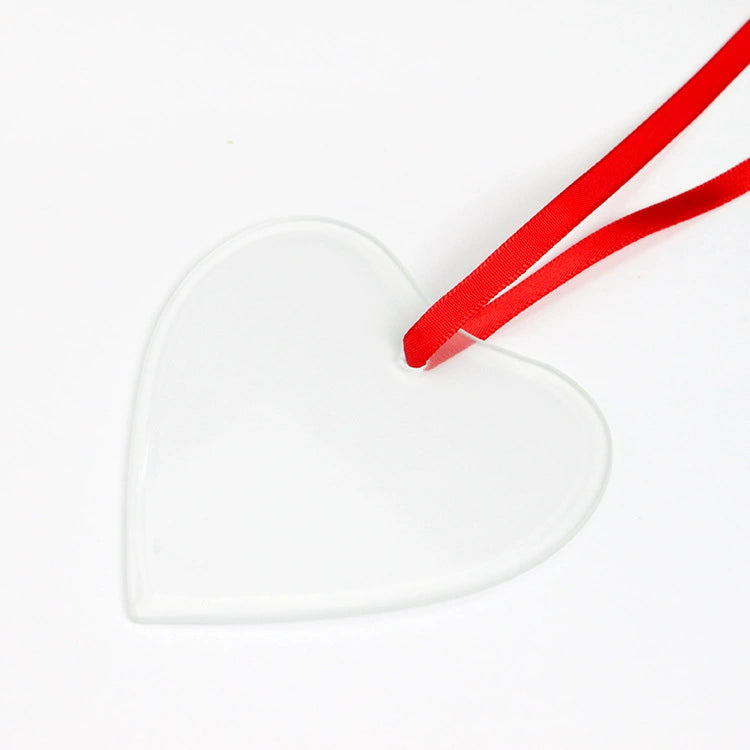 3.5 Inch Heart Shaped Glass Ornament Large Heart Glass Hanging for Gift Decor-3.5寸心形玻璃挂件
