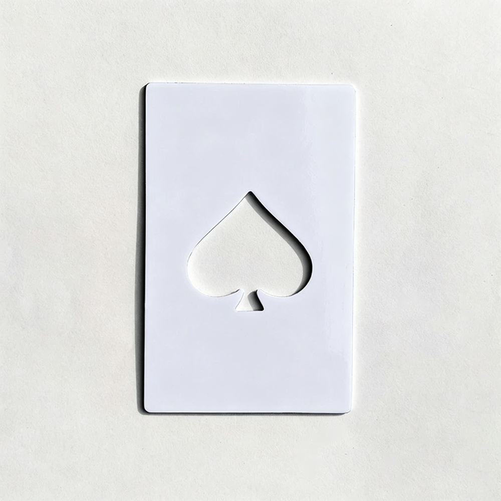 Ace Of Spades White Steel Beer Bottle Opener-白色不锈钢开瓶器（黑桃A状）