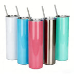 Heat Transfer Stainless Steel Tumbler Drinking Straw Cup 600ML