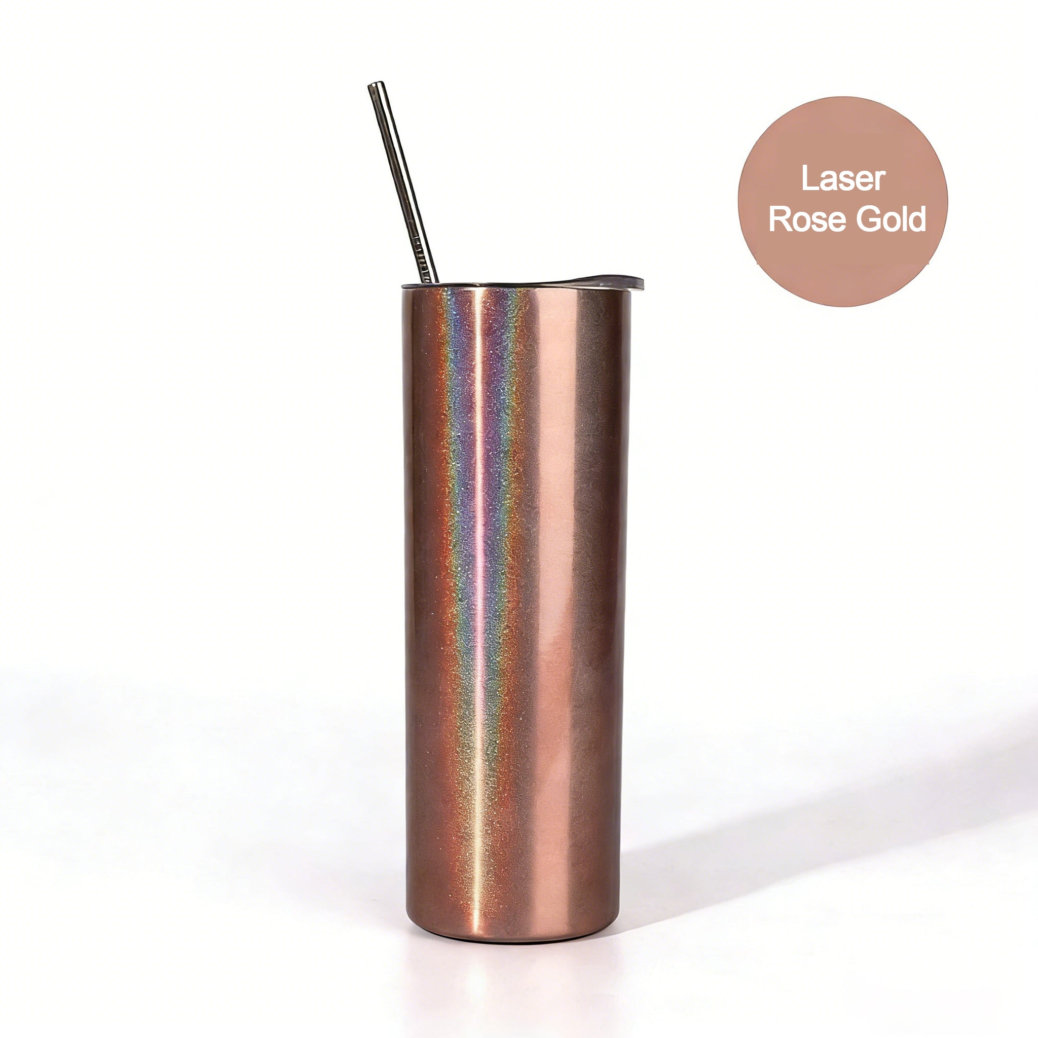 Heat Transfer Stainless Steel Tumbler Drinking Straw Cup 600ML