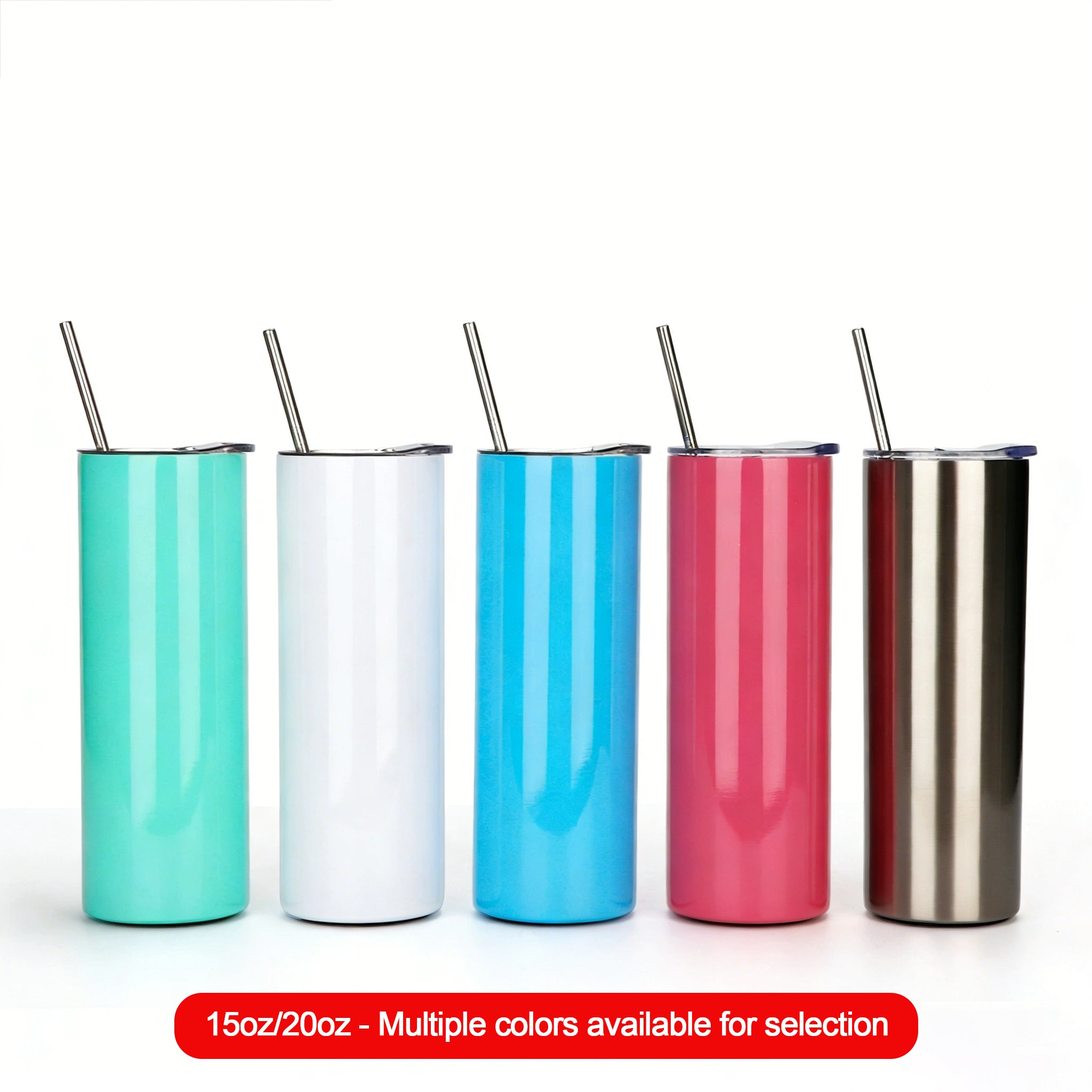 Heat Transfer Stainless Steel Tumbler Drinking Straw Cup 600ML
