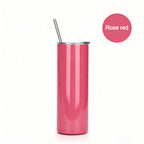 Heat Transfer Stainless Steel Tumbler Drinking Straw Cup 600ML