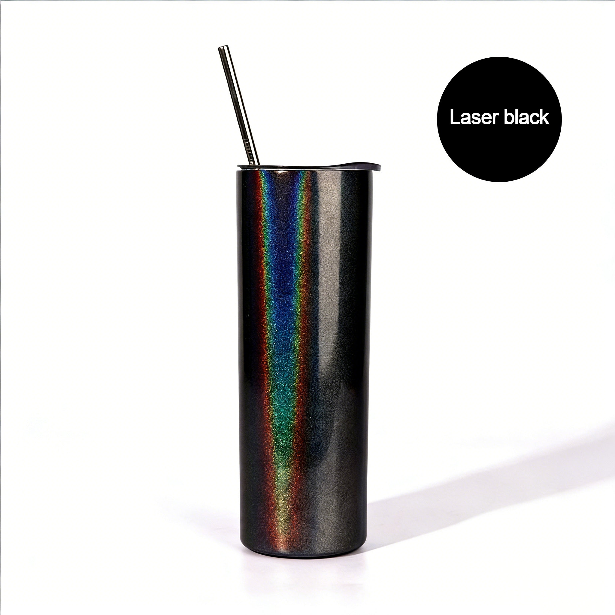 Heat Transfer Stainless Steel Tumbler Drinking Straw Cup 600ML
