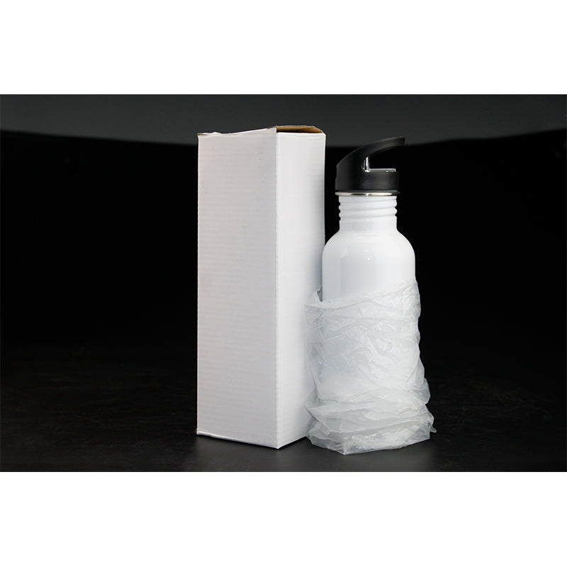 Blank Thermal Transfer Coated Customized 600ml of white stainless steel pot-600ml白色不锈钢水壶