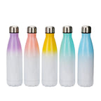 Custom 500ml Sublimation Water Bottle Sublimation Printable Stainless Steel Cola Water Bottles-500ml渐变色可乐瓶保温杯