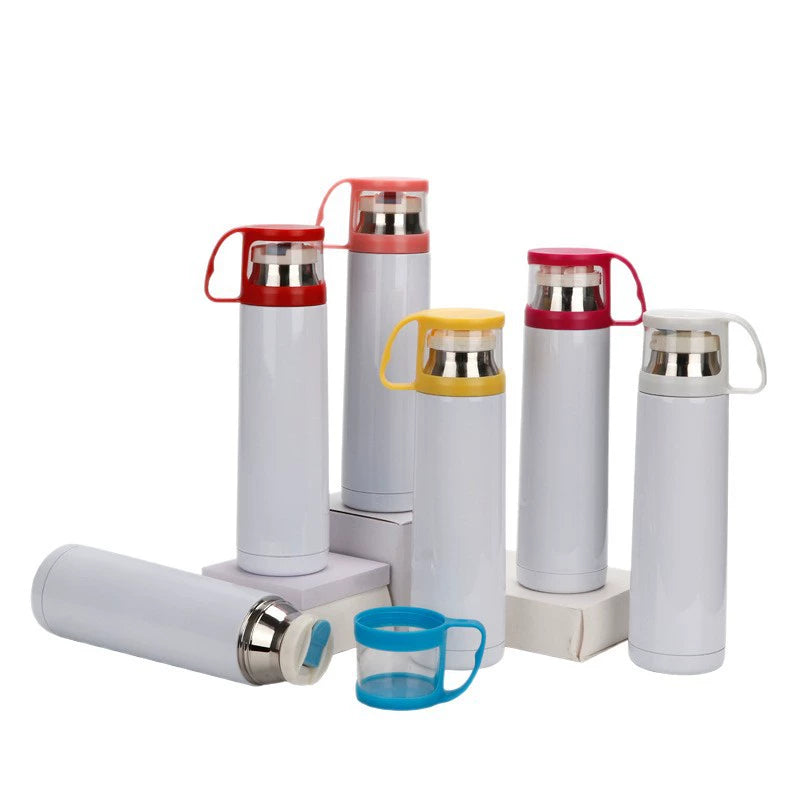 500ml Vacuum Insulated Bottle Tea Cup Colored Lid-500ML透明盖不锈钢保温水杯