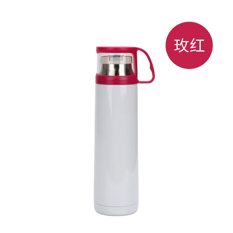 500ml Vacuum Insulated Bottle Tea Cup Colored Lid-500ML透明盖不锈钢保温水杯