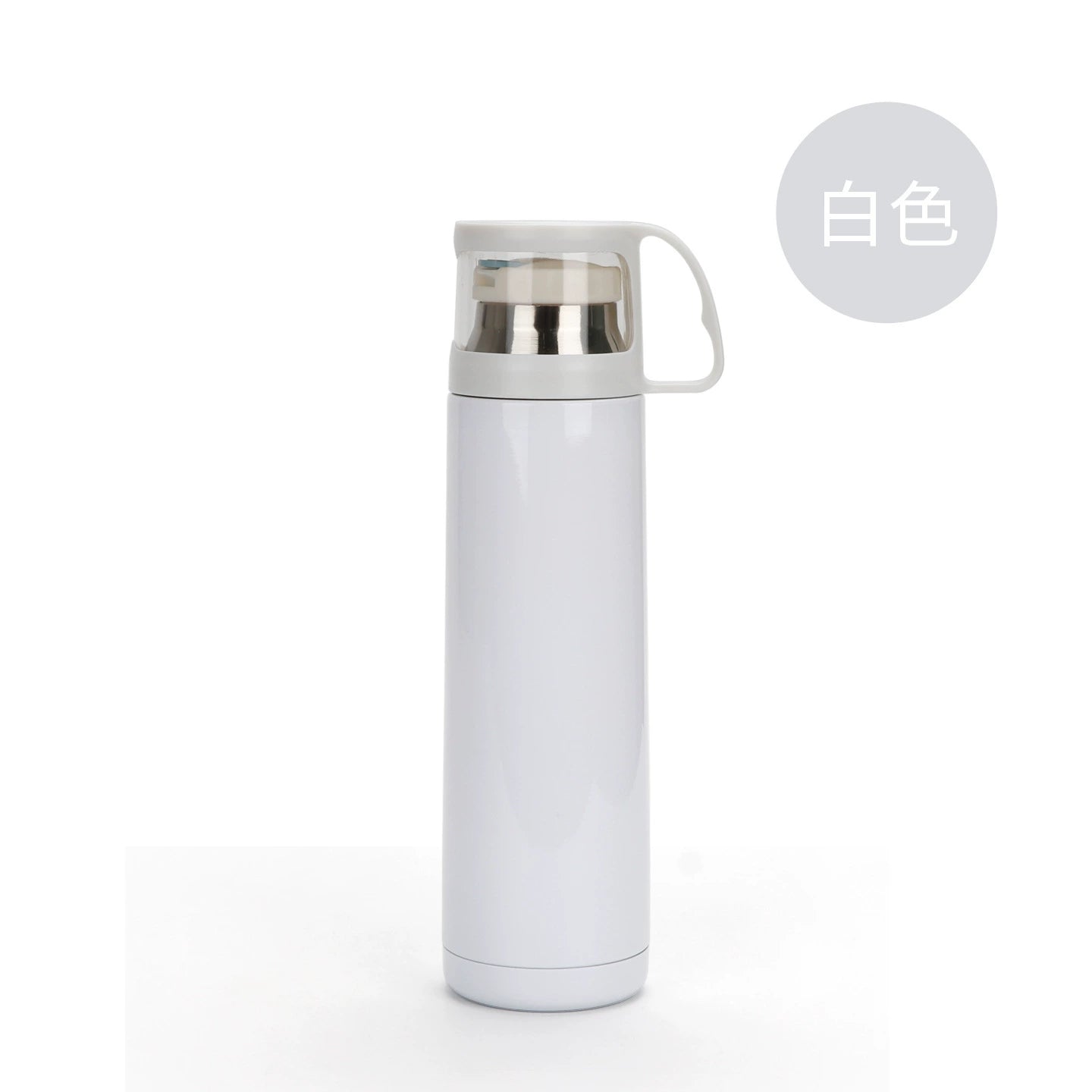 500ml Vacuum Insulated Bottle Tea Cup Colored Lid-500ML透明盖不锈钢保温水杯