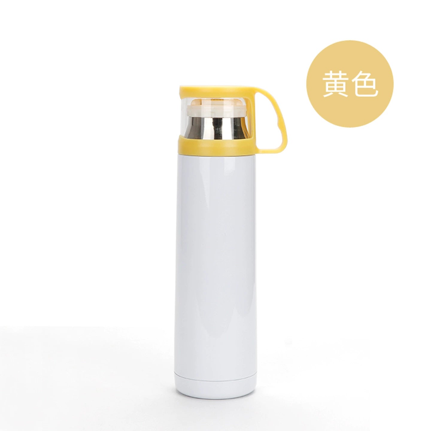 500ml Vacuum Insulated Bottle Tea Cup Colored Lid-500ML透明盖不锈钢保温水杯