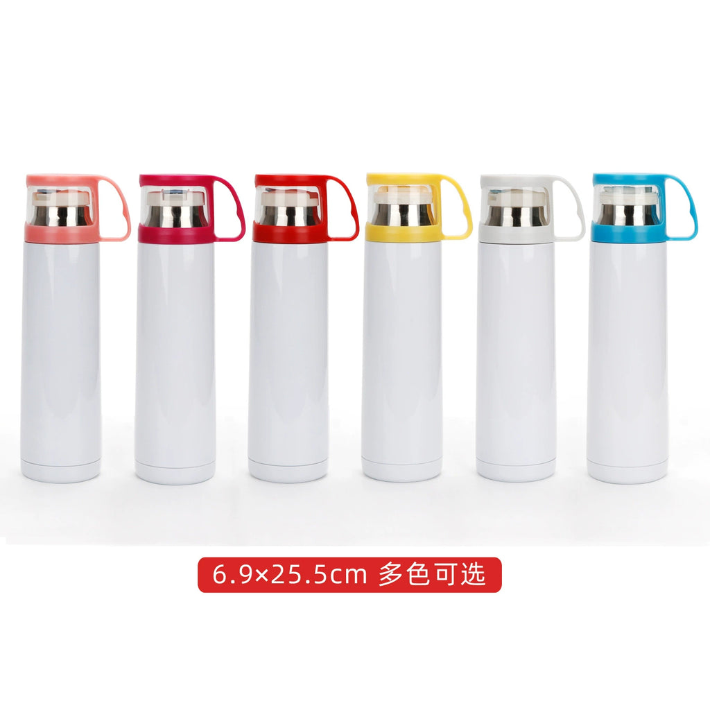 500ml Vacuum Insulated Bottle Tea Cup Colored Lid-500ML透明盖不锈钢保温水杯