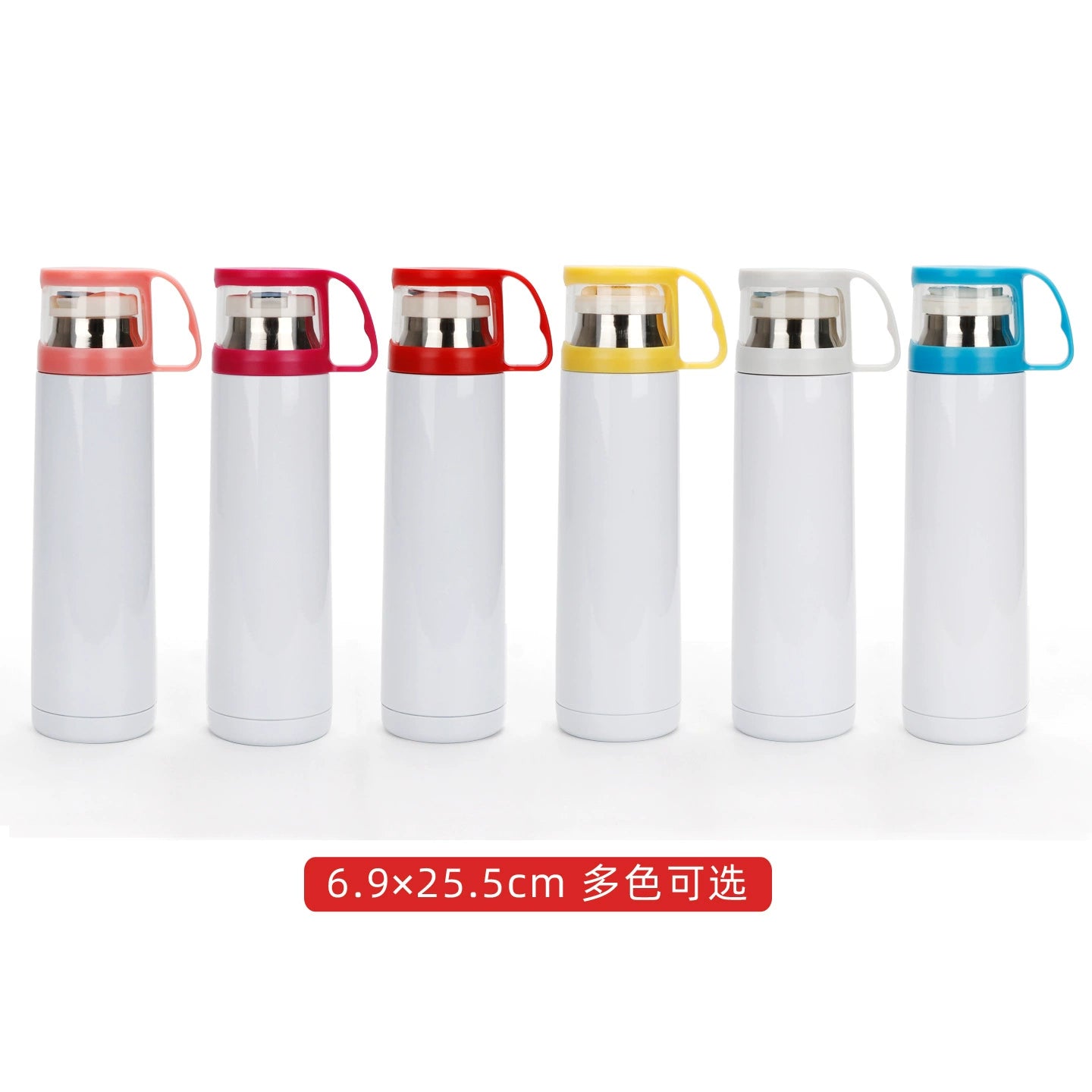 500ml Vacuum Insulated Bottle Tea Cup Colored Lid-500ML透明盖不锈钢保温水杯