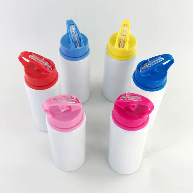 600ML Sublimation Aluminum Sports Water Bottle Large-Mouth Colorful Lid-600ML彩盖大口吸嘴水壶