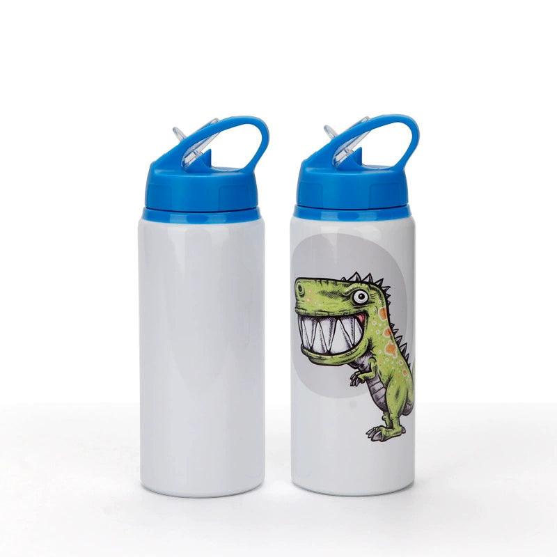 600ML Sublimation Aluminum Sports Water Bottle Large-Mouth Colorful Lid-600ML彩盖大口吸嘴水壶
