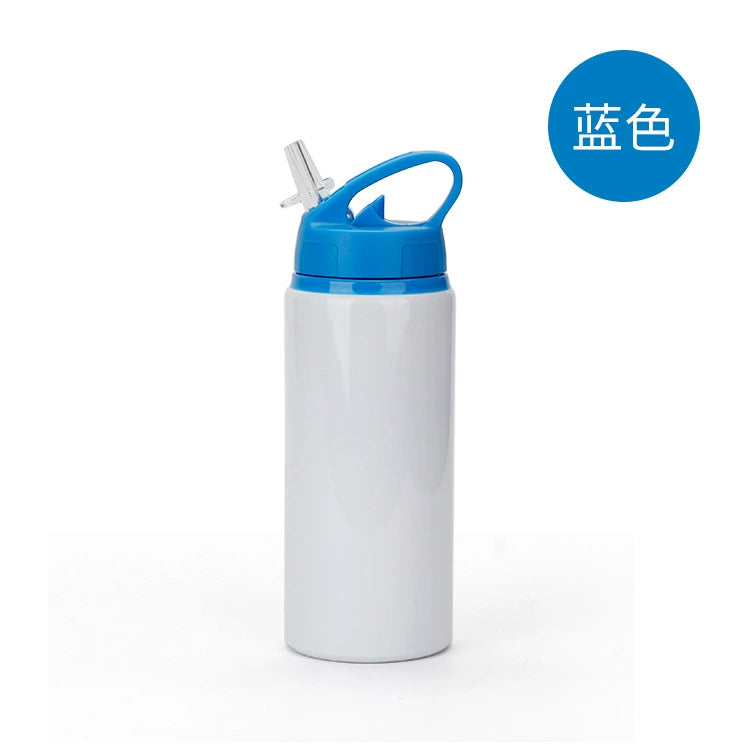 600ML Sublimation Aluminum Sports Water Bottle Large-Mouth Colorful Lid-600ML彩盖大口吸嘴水壶