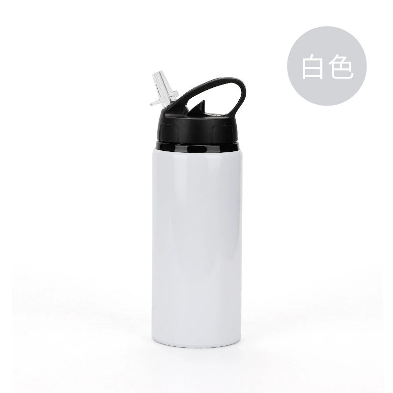 600ML Sublimation Aluminum Sports Water Bottle Large-Mouth Colorful Lid-600ML彩盖大口吸嘴水壶