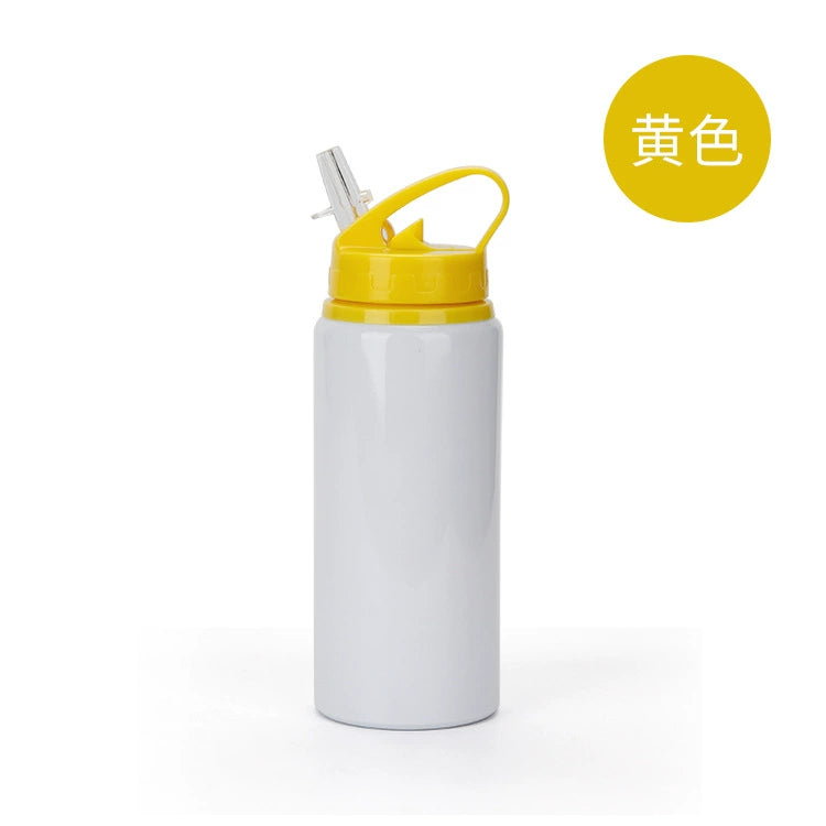 600ML Sublimation Aluminum Sports Water Bottle Large-Mouth Colorful Lid-600ML彩盖大口吸嘴水壶