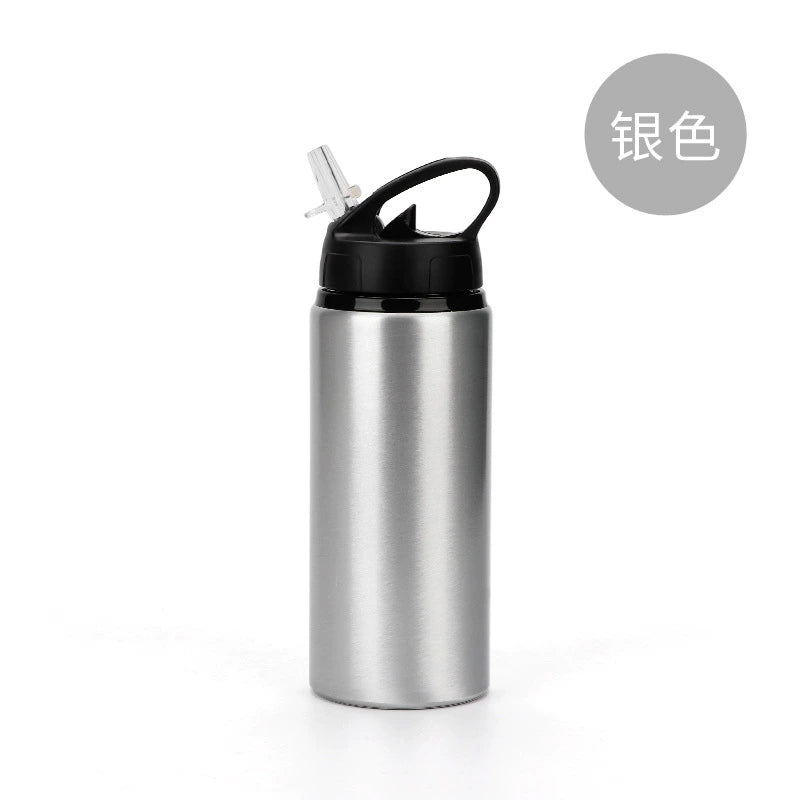 600ML Sublimation Aluminum Sports Water Bottle Large-Mouth Colorful Lid-600ML彩盖大口吸嘴水壶