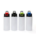 600ml Outdoor Single Wall Sports Water Bottle Hiking Sublimation Aluminum Water Bottle-600ML彩色盖大口铝水壶