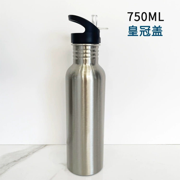 600ml Insulated Reusable Water Bottle 304 Stainless Steel Straw Top Vacuum Type Drink Bottle-600ml大口不锈钢水壶