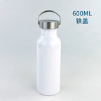 600ml Insulated Reusable Water Bottle 304 Stainless Steel Straw Top Vacuum Type Drink Bottle-600ml大口不锈钢水壶