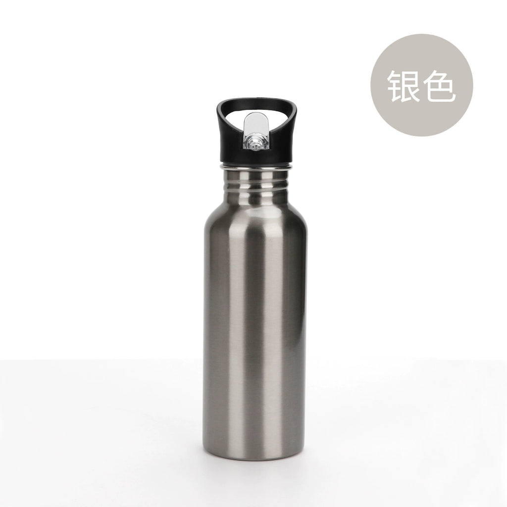 600ml Insulated Reusable Water Bottle 304 Stainless Steel Straw Top Vacuum Type Drink Bottle-600ml大口不锈钢水壶