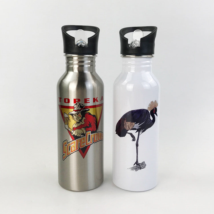 600ml Insulated Reusable Water Bottle 304 Stainless Steel Straw Top Vacuum Type Drink Bottle-600ml大口不锈钢水壶