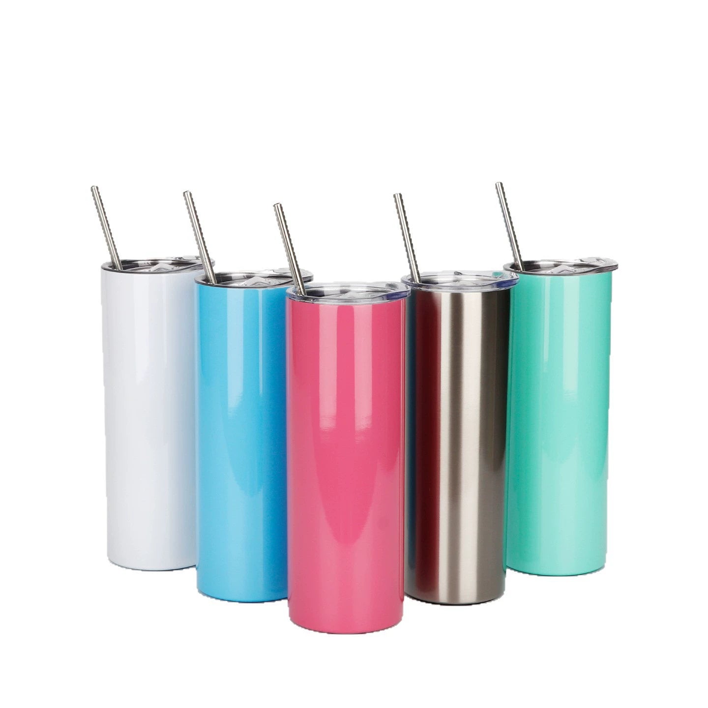 Custom 304 Stainless Steel Cup Double Wall Vacuum Insulated Car Mug-600ML双层不锈钢直身吸管杯