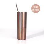 Custom 304 Stainless Steel Cup Double Wall Vacuum Insulated Car Mug-600ML双层不锈钢直身吸管杯