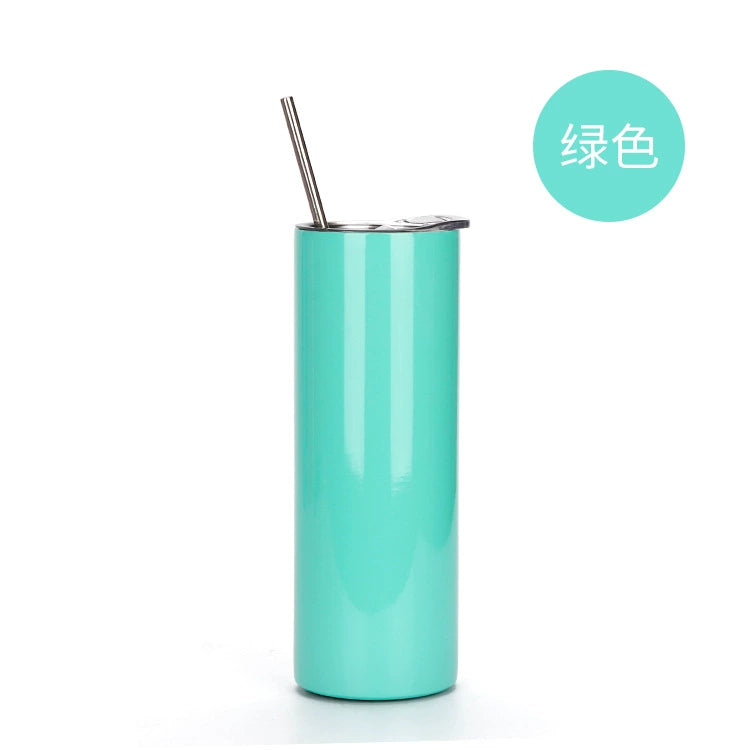 Custom 304 Stainless Steel Cup Double Wall Vacuum Insulated Car Mug-600ML双层不锈钢直身吸管杯