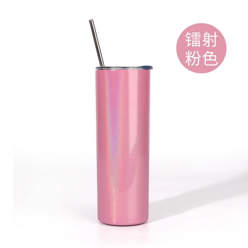 Custom 304 Stainless Steel Cup Double Wall Vacuum Insulated Car Mug-600ML双层不锈钢直身吸管杯