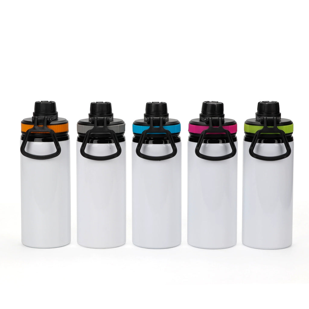 600ML Blank Heat Transfer Handle Lid Wide Mouth Aluminum Kettle Sports Bottle DIY Printable Pot-600ml提手盖大口铝水壶