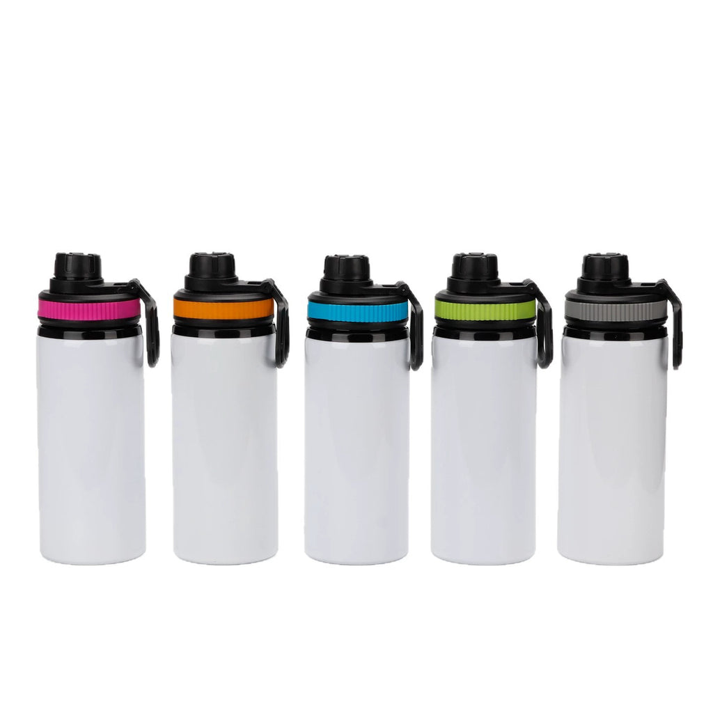600ML Blank Heat Transfer Handle Lid Wide Mouth Aluminum Kettle Sports Bottle DIY Printable Pot-600ml提手盖大口铝水壶