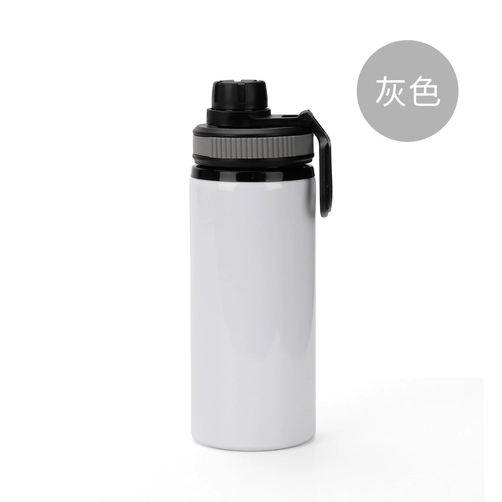 600ML Blank Heat Transfer Handle Lid Wide Mouth Aluminum Kettle Sports Bottle DIY Printable Pot-600ml提手盖大口铝水壶