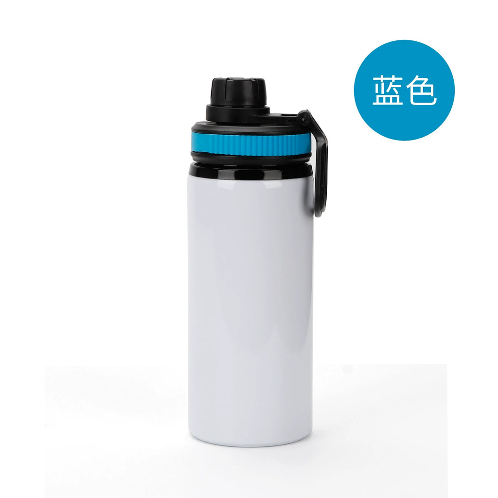 600ML Blank Heat Transfer Handle Lid Wide Mouth Aluminum Kettle Sports Bottle DIY Printable Pot-600ml提手盖大口铝水壶