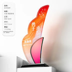 Customizable Crystal Trophy Colorful Personalized Logo Engraving Metal Star Crystal Plate Awards-6-06款镜面水晶奖杯