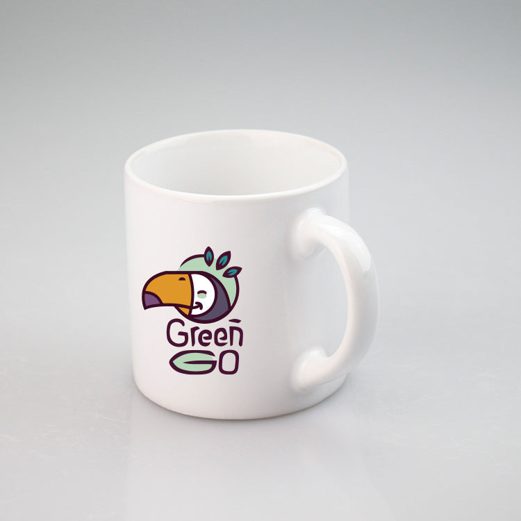 6oz White Ceramic cup Custom Logo Designs Heat Transfer Blank for Cup Usage