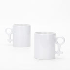11oz Symbol Shape Ceramic White Blank Couple Mug-11oz符号情侣白杯