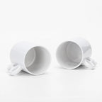 11oz Symbol Shape Ceramic White Blank Couple Mug-11oz符号情侣白杯