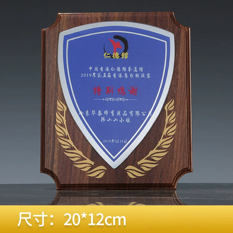 Wooden Trophy Medal Plaques UV Printing Crystal Awards Trophies for School Events-7-07款授权牌