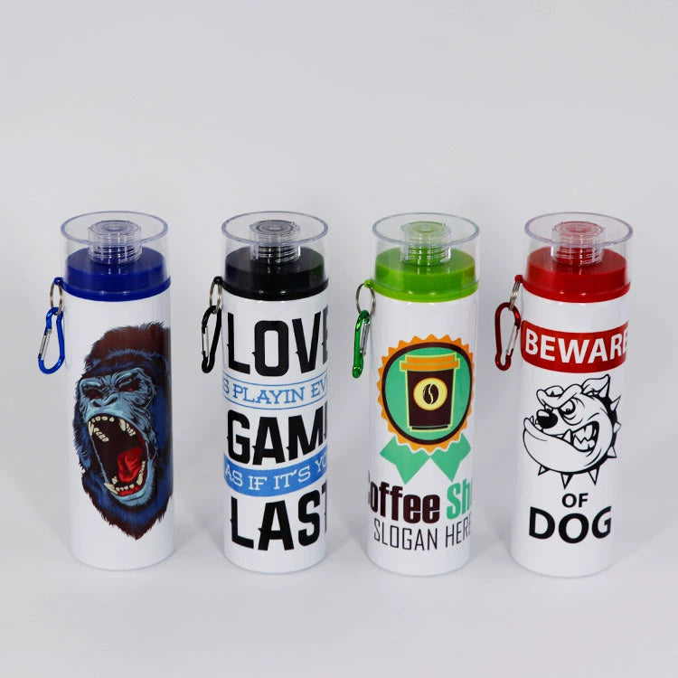 750ML Colorful Lid Sublimation Blank Aluminum Water Bottle-750ML登山扣透明盖铝水壶