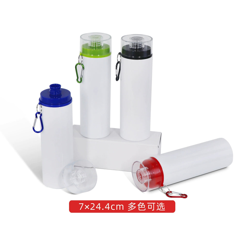 750ML Colorful Lid Sublimation Blank Aluminum Water Bottle-750ML登山扣透明盖铝水壶