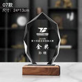 K9 Blank Crystal Glass Wood Trophy Laser Engraved LOGO Wooden Plaque Crystal Awards Trophy-7-07款木质水晶奖杯